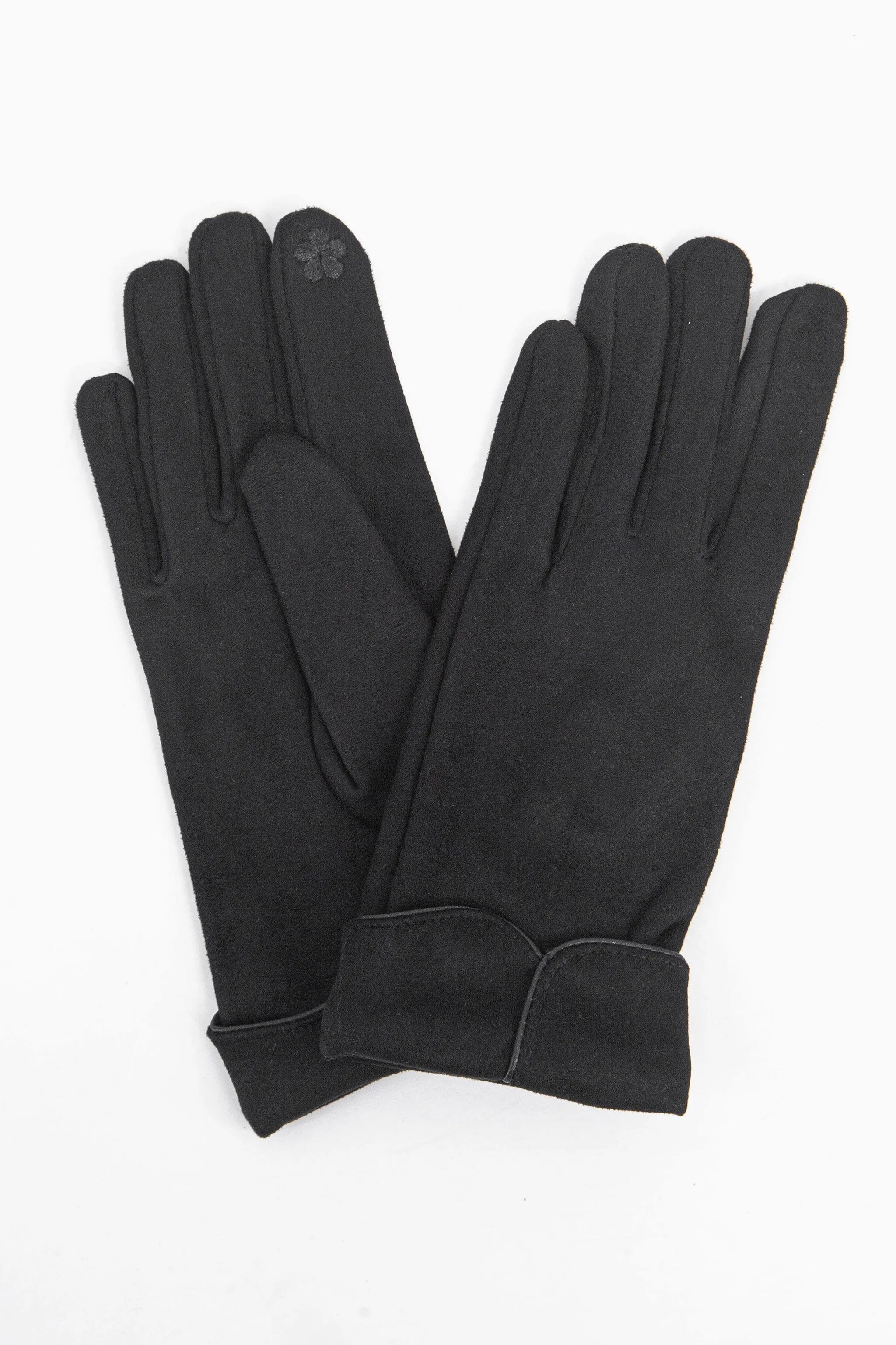 Tori Scalloped Cuff Gloves - Black