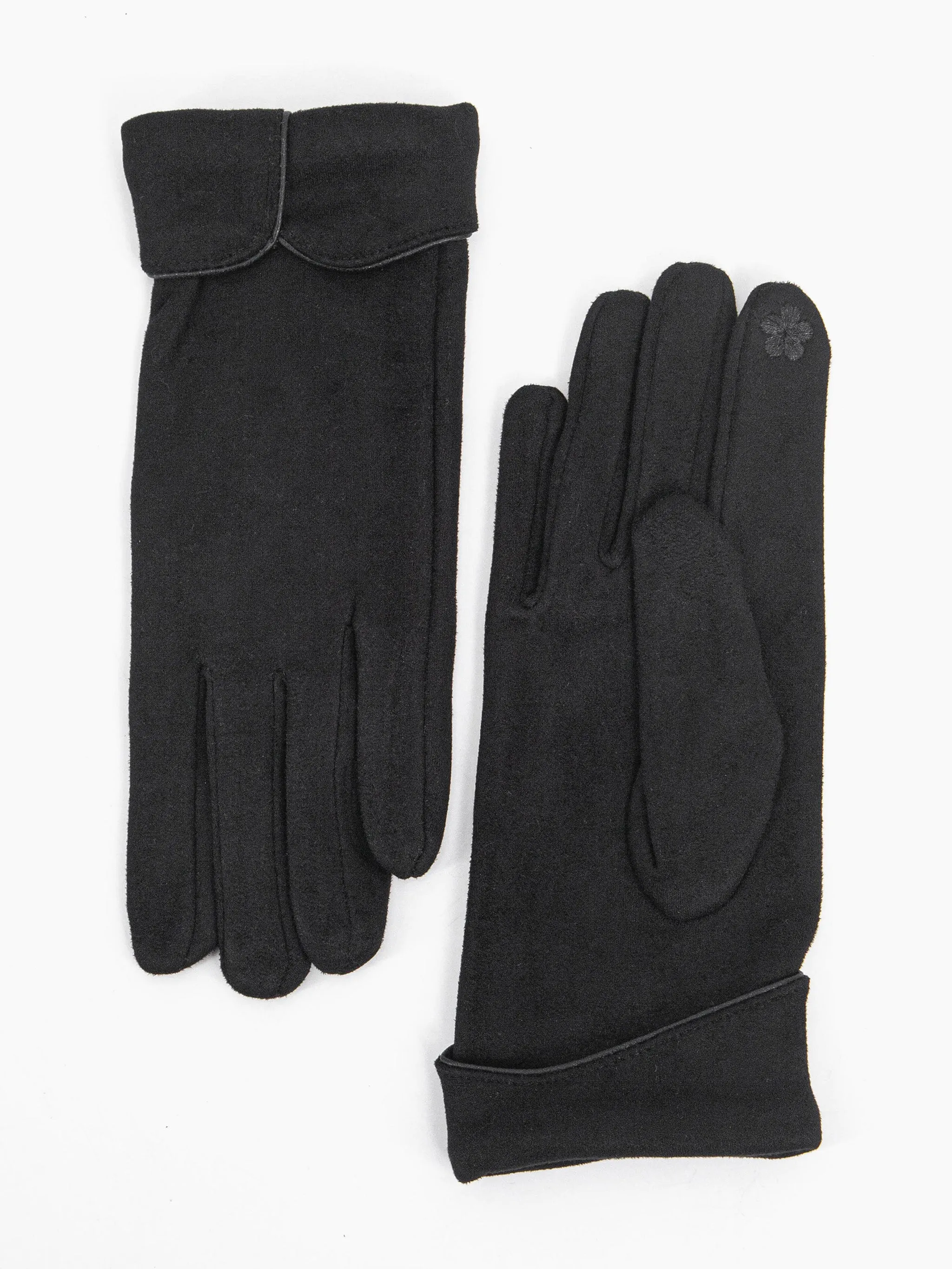 Tori Scalloped Cuff Gloves - Black
