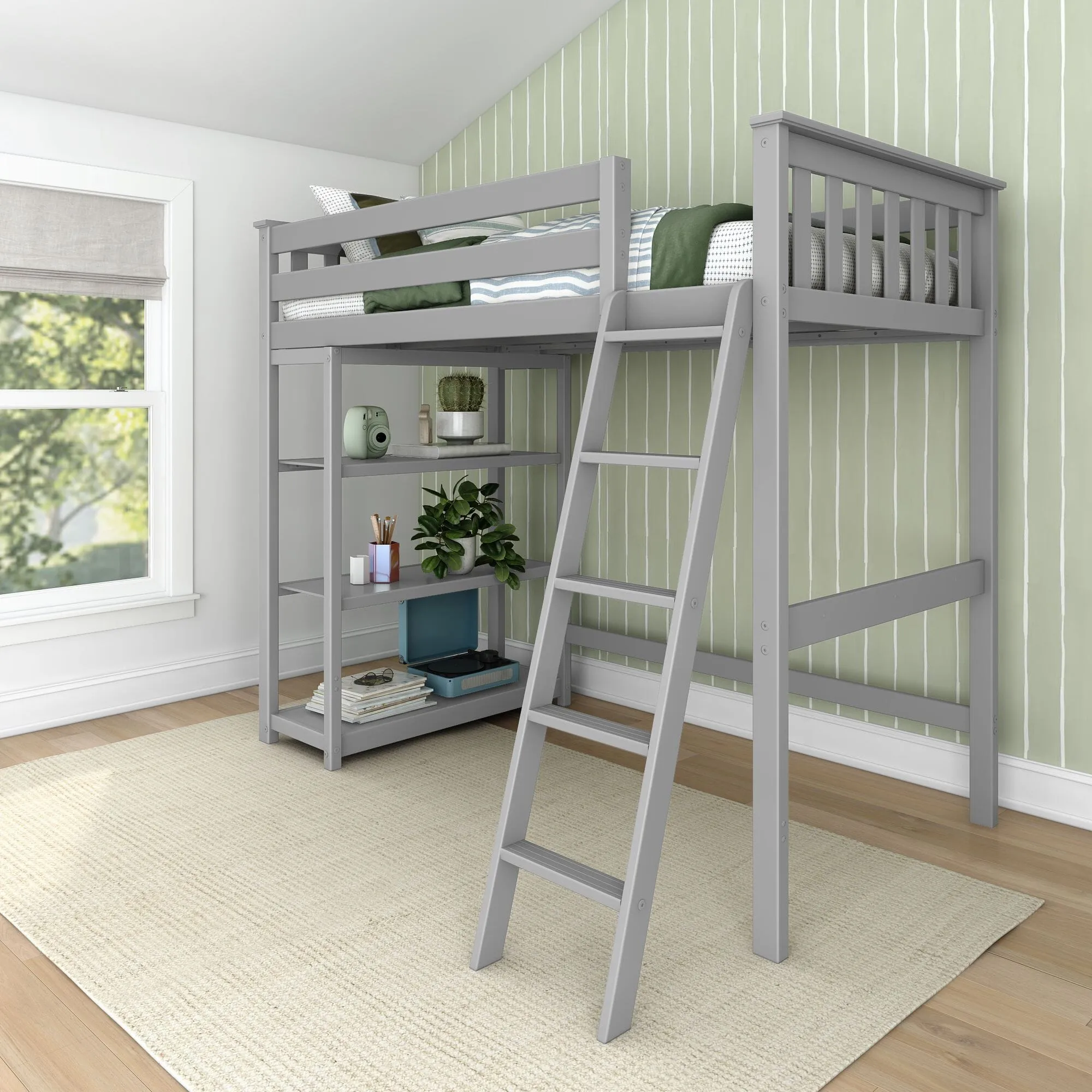 Twin Loft Bed With Bookcase