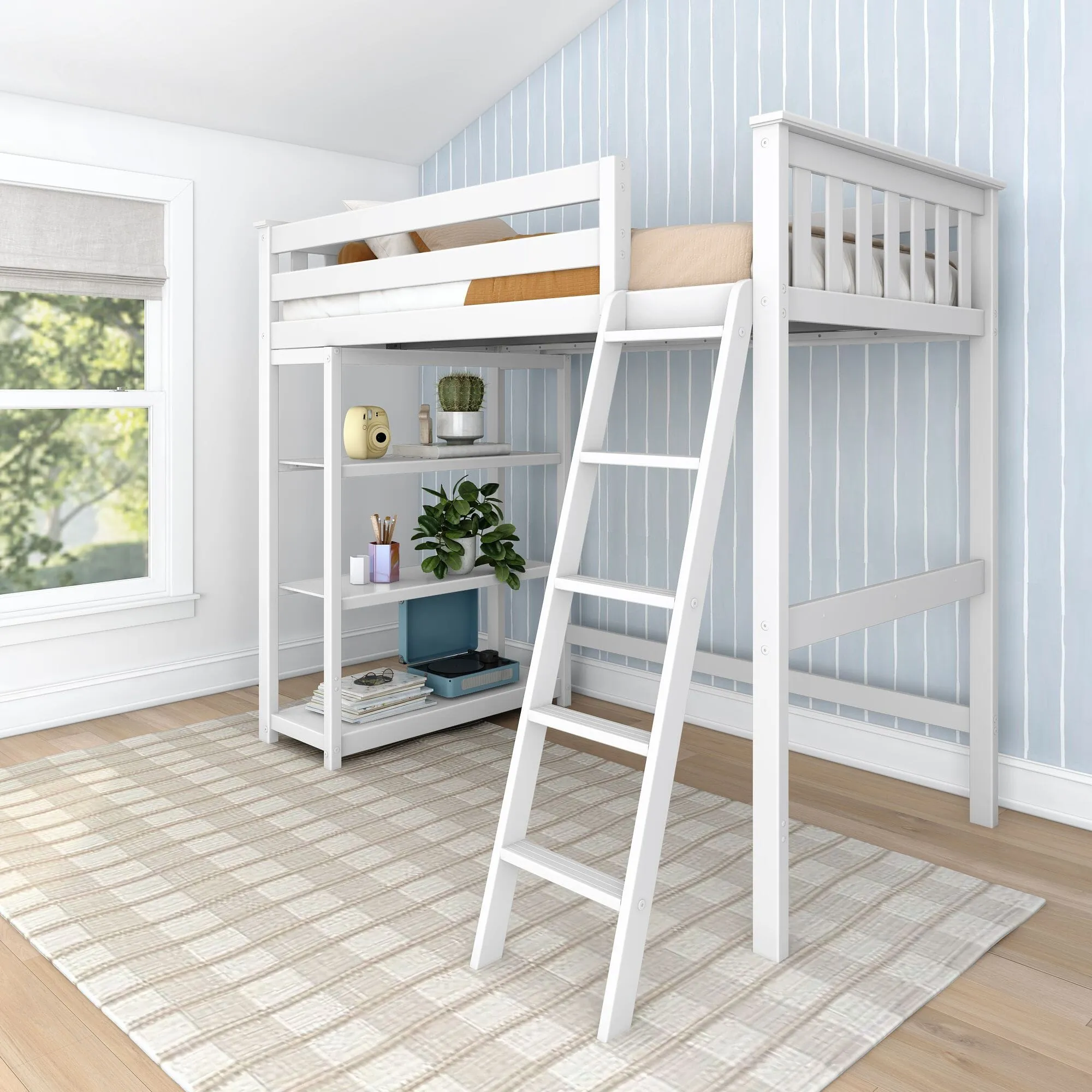Twin Loft Bed With Bookcase