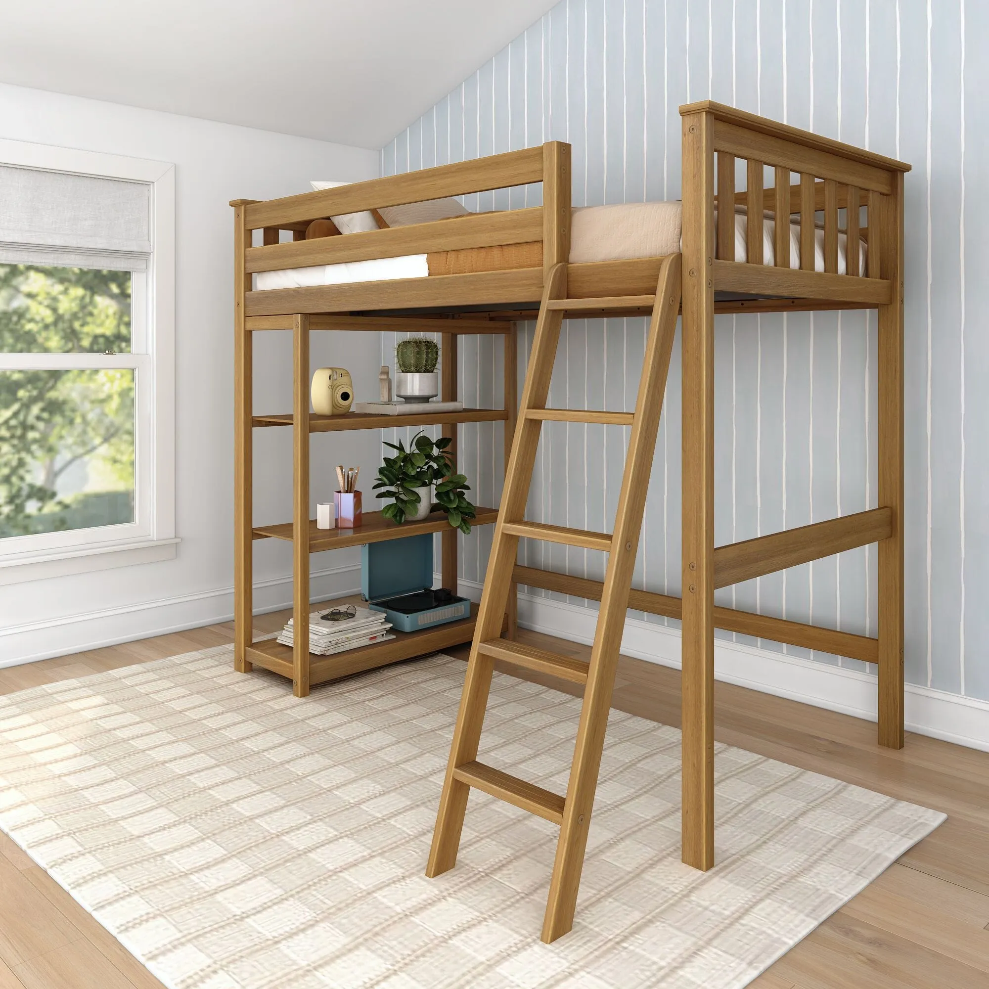 Twin Loft Bed With Bookcase