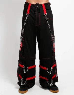 UNISEX Skull Zip Off Pants w/ Red Details