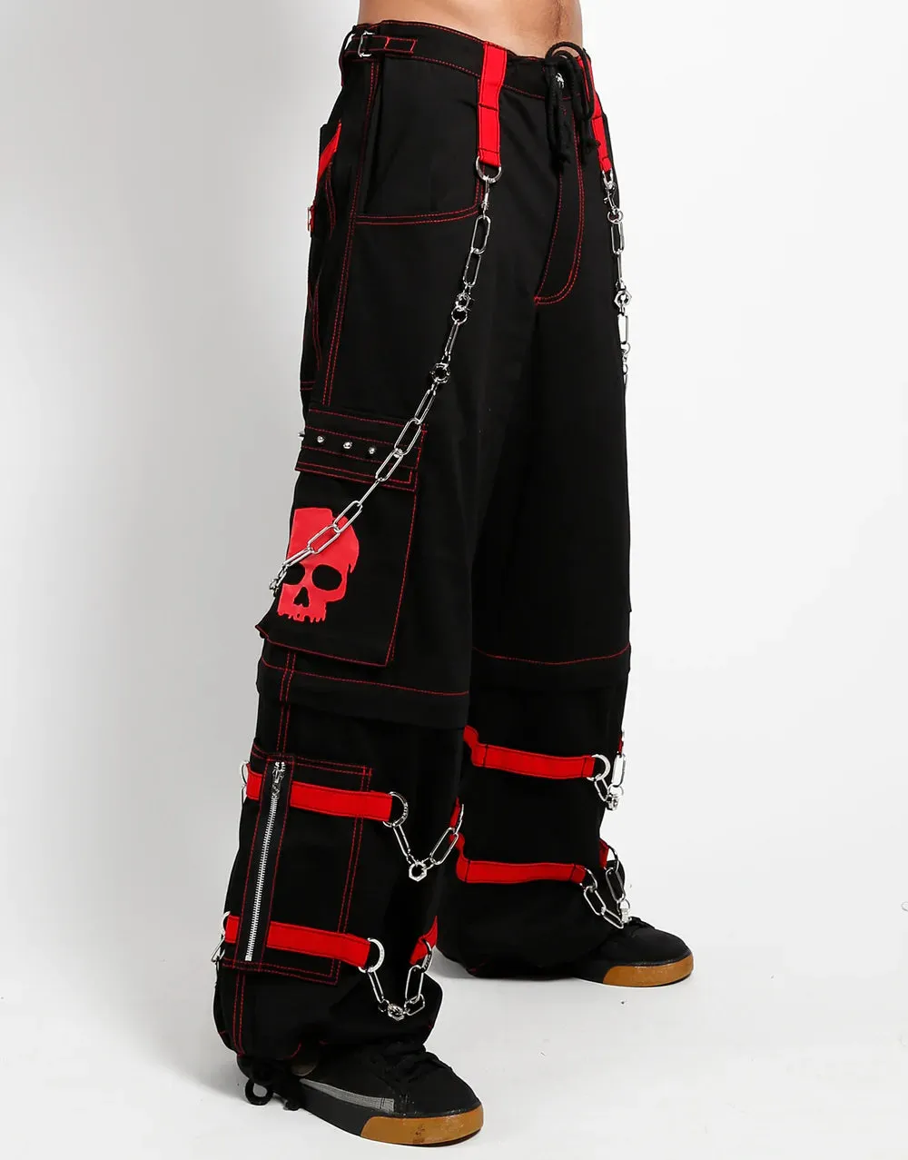 UNISEX Skull Zip Off Pants w/ Red Details