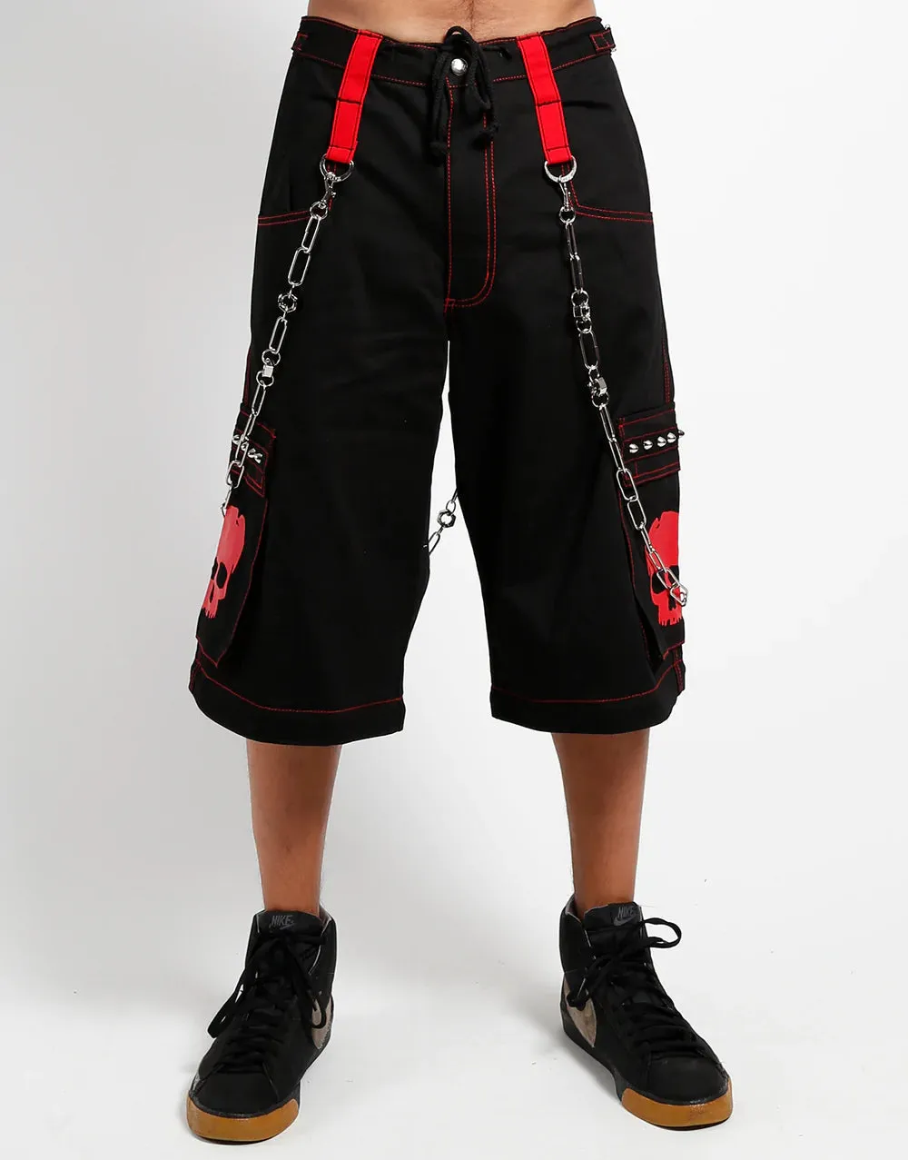 UNISEX Skull Zip Off Pants w/ Red Details