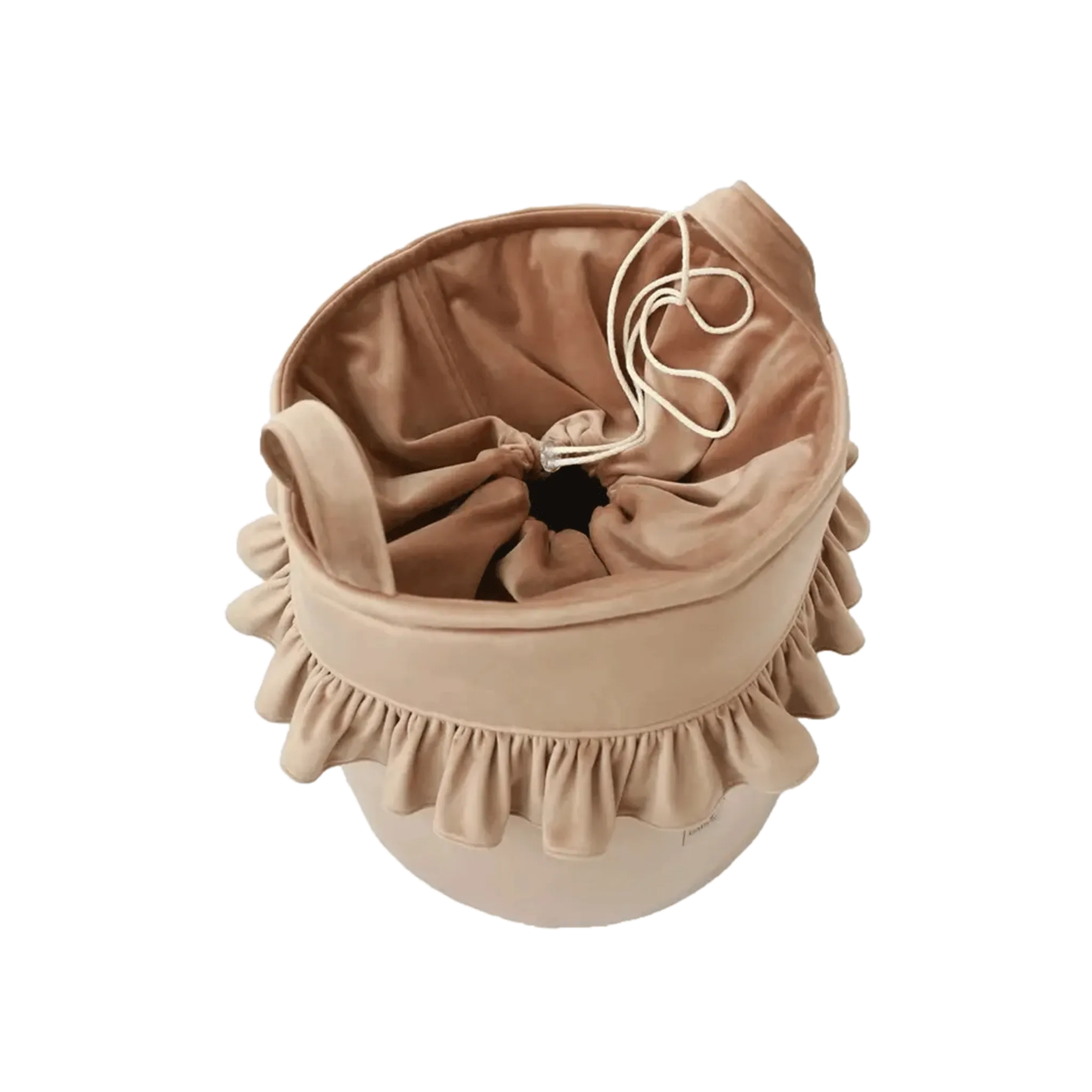 Velvet Toy Basket in Beige