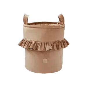 Velvet Toy Basket in Beige