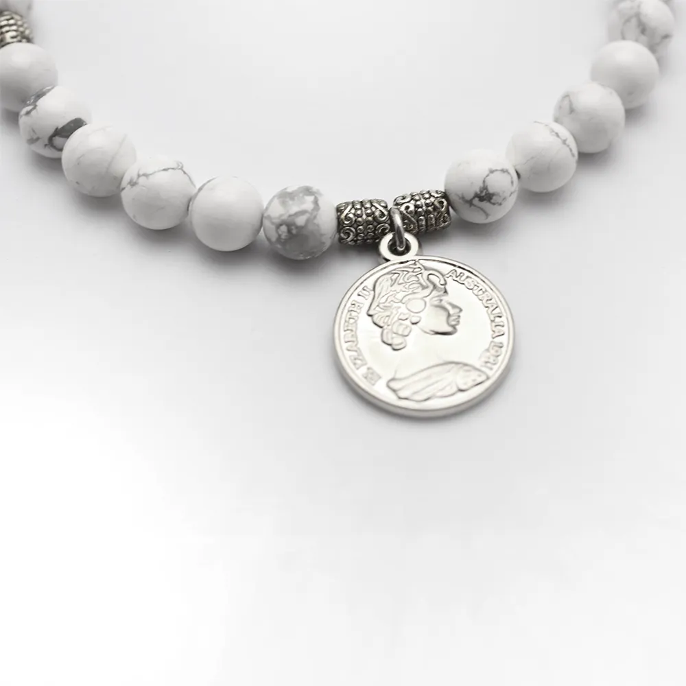 White Howlite Beaded Belly Chain
