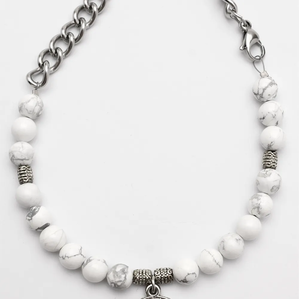 White Howlite Beaded Belly Chain