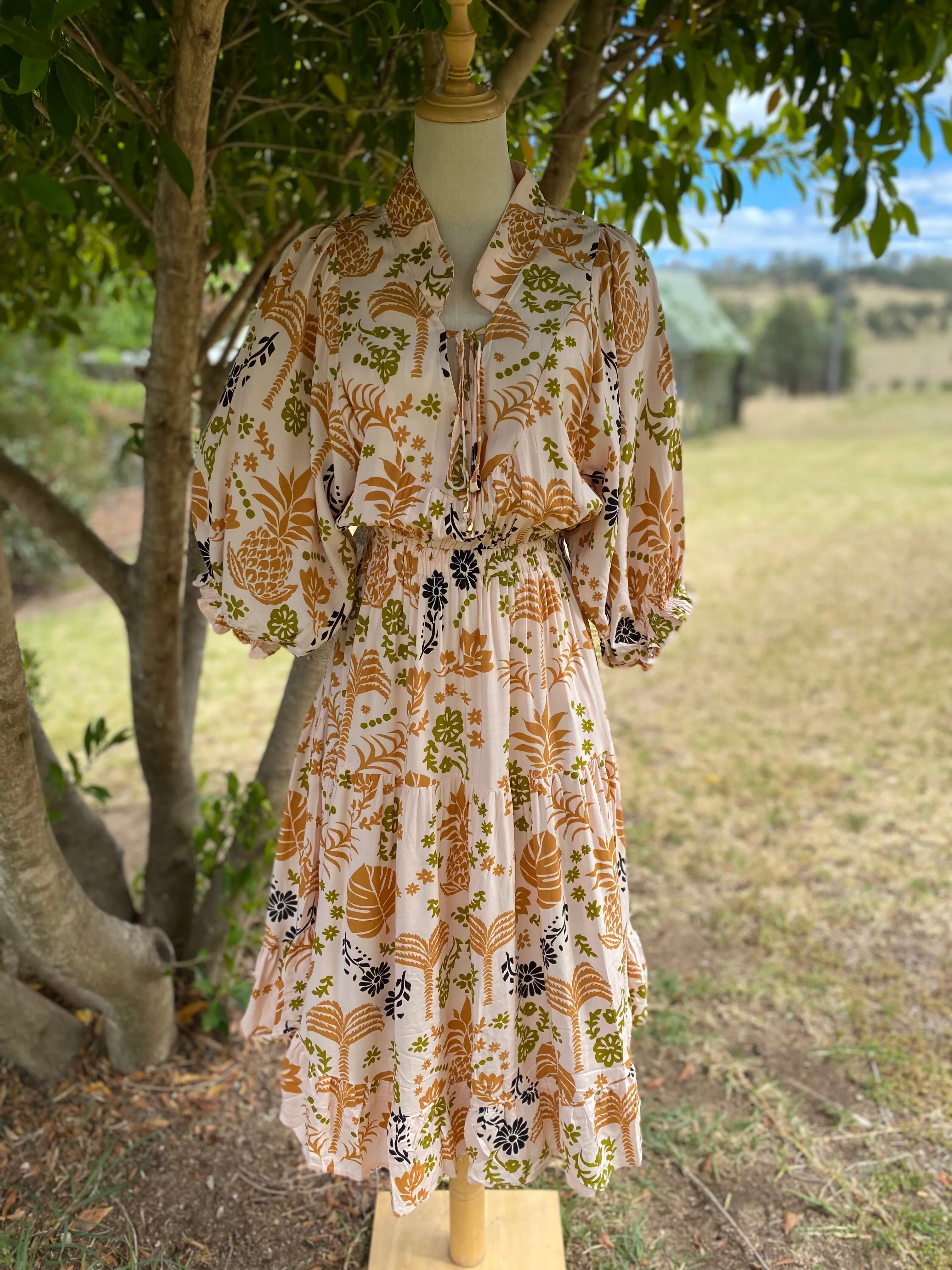 Wrenley 3/4 Sleeves Midi Dress