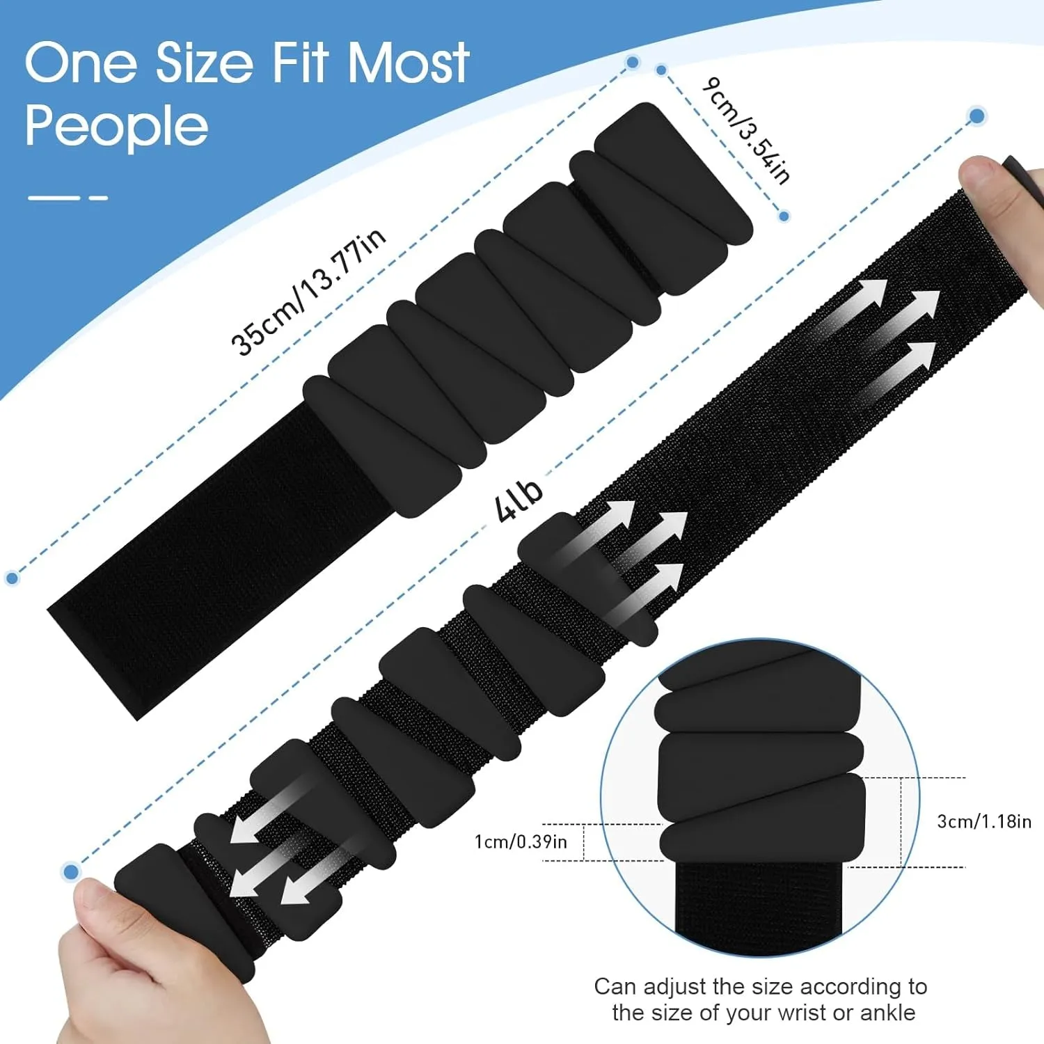 Wrist Weights Set of 2, Adjustable Silicone Workout Weights for Women and Men, Wearable Ankle/Wrist Weights Suitable for Yoga, Dance, Pilates, Pool Exercises and Jogging