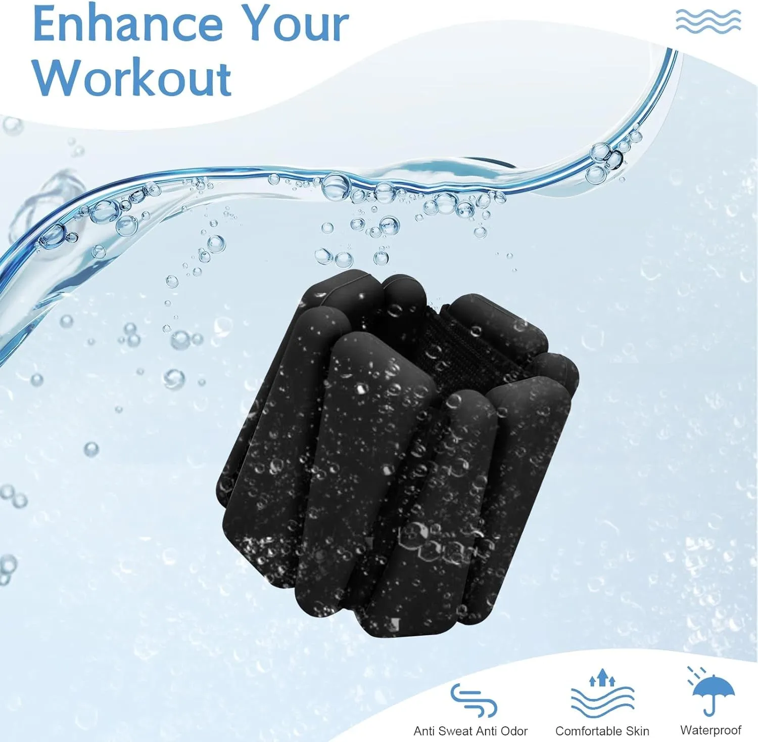 Wrist Weights Set of 2, Adjustable Silicone Workout Weights for Women and Men, Wearable Ankle/Wrist Weights Suitable for Yoga, Dance, Pilates, Pool Exercises and Jogging