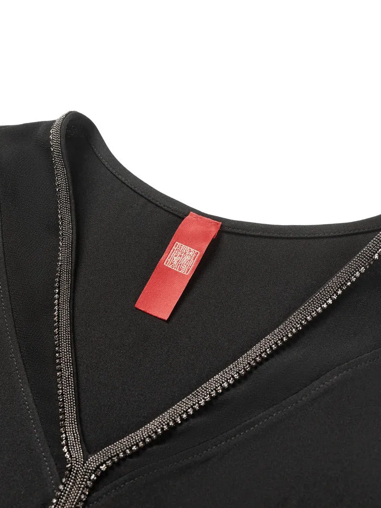 YAYING V-neck Silk Shirt