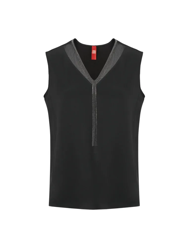 YAYING V-neck Silk Shirt