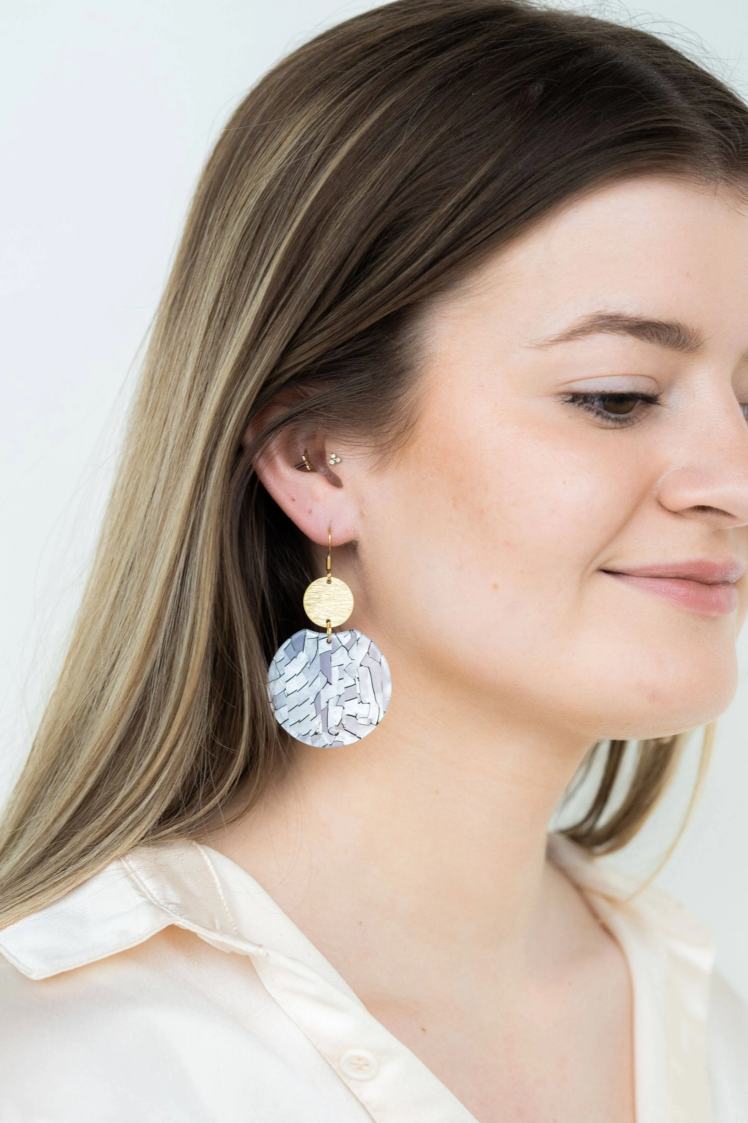 Zoey Earrings - Pearl Black Stripe //Jewelry, Gifts