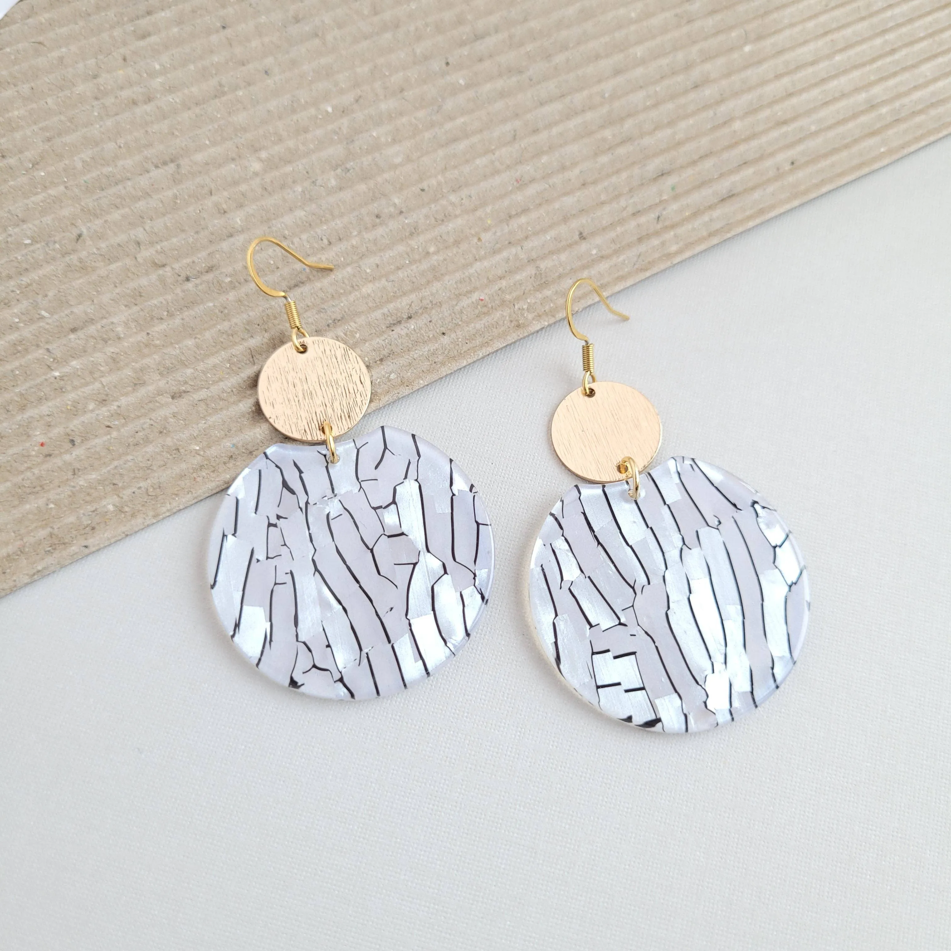 Zoey Earrings - Pearl Black Stripe //Jewelry, Gifts