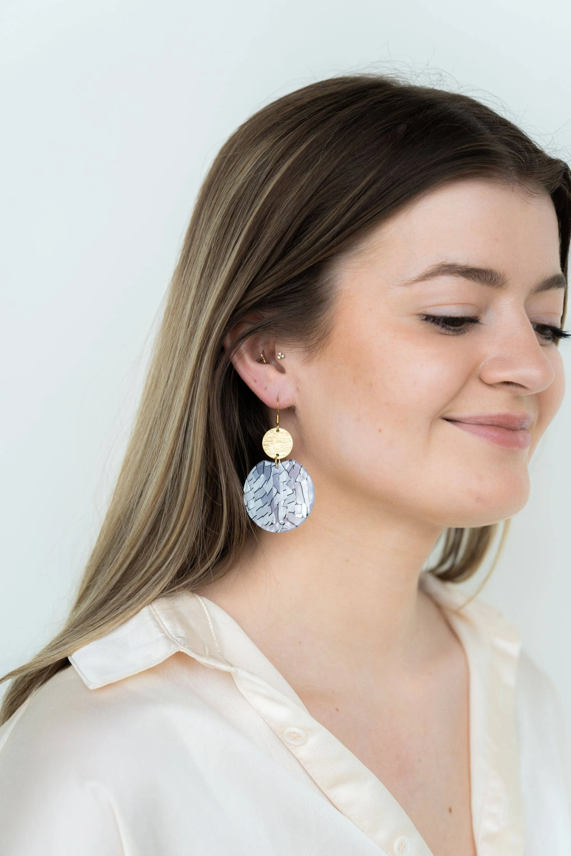 Zoey Earrings - Pearl Black Stripe //Jewelry, Gifts